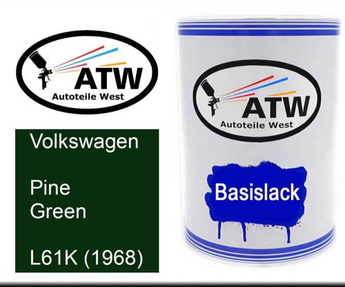 Volkswagen, Pine Green, L61K (1968): 500ml Lackdose, von ATW Autoteile West.